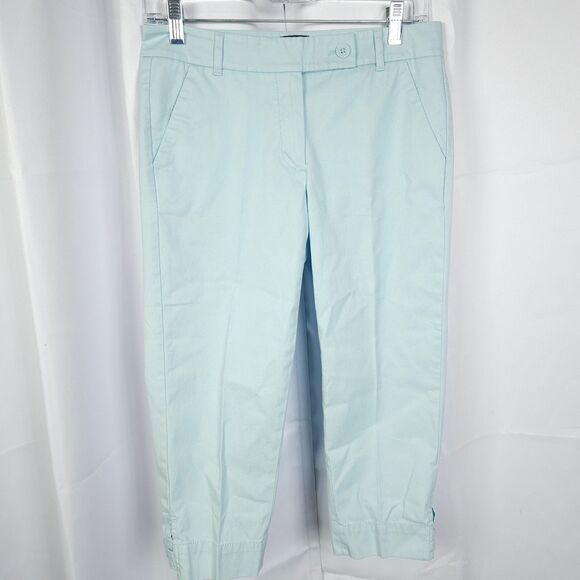 Talbots Womens Petite 2P 30x21 Blue The Perfect Skimmer Chino Crop Capri Pants - Picture 1 of 8